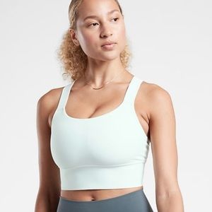 NWT Athleta Warrior Longline Twist Bra Medium Horizon Grey